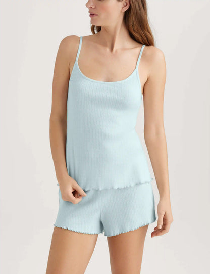 Women's Cotton Pointelle Rib Cami & Short Set