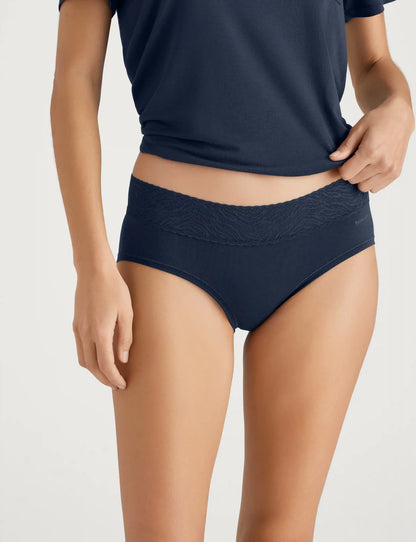 Women's Cool Cotton Brief, Lace Waist (3-Pack)