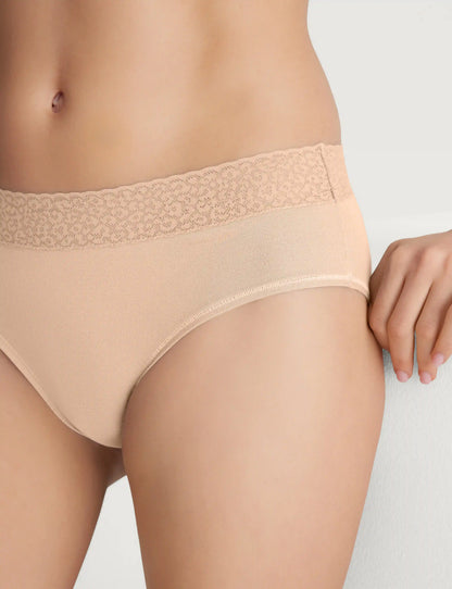 Women's Second Skin Brief, Lace Waist