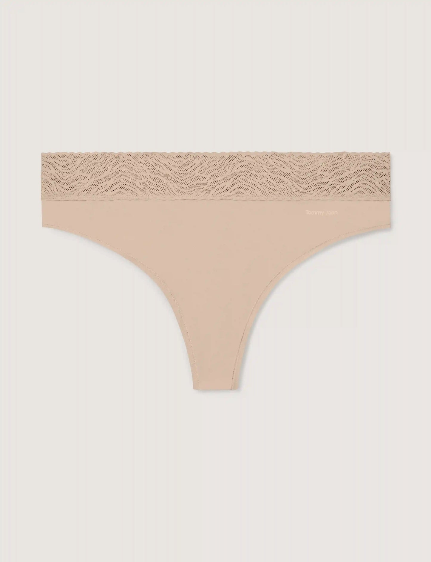 Women's Cool Cotton Thong, Lace Waist