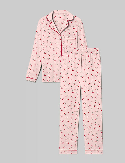 Women's Downtime Long Sleeve Pajama Top & Pant Set