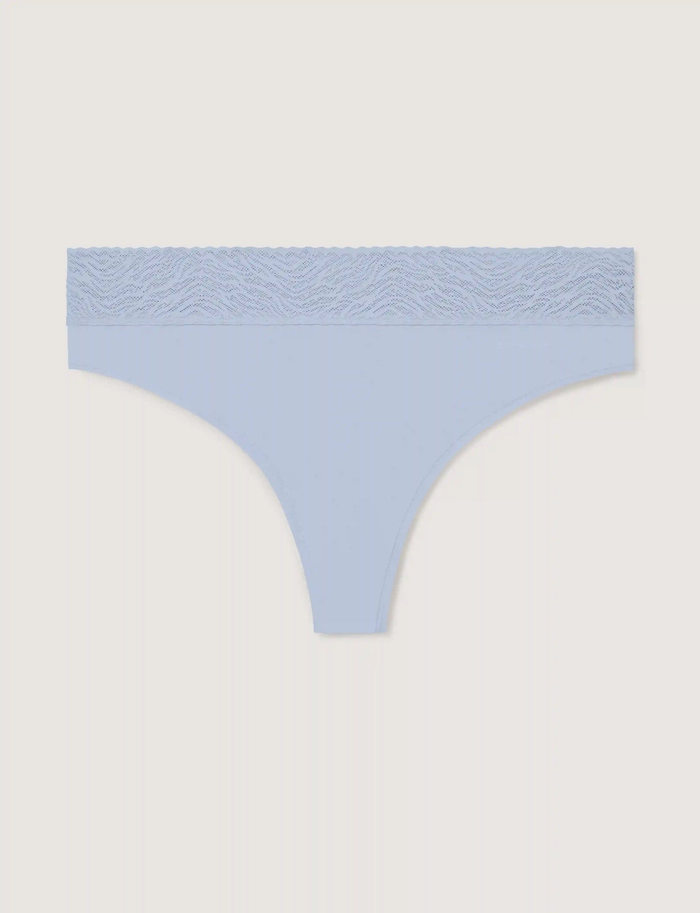 Women's Cool Cotton Thong, Lace Waist