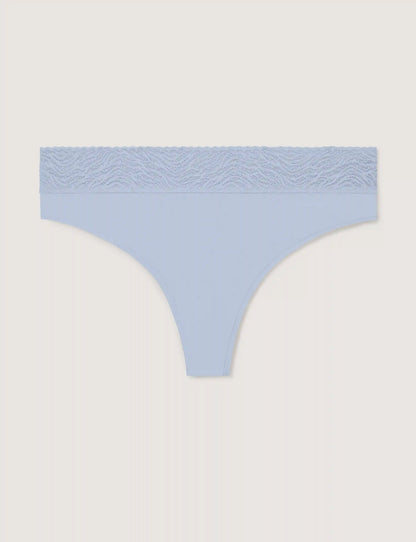 Women's Cool Cotton Thong, Lace Waist