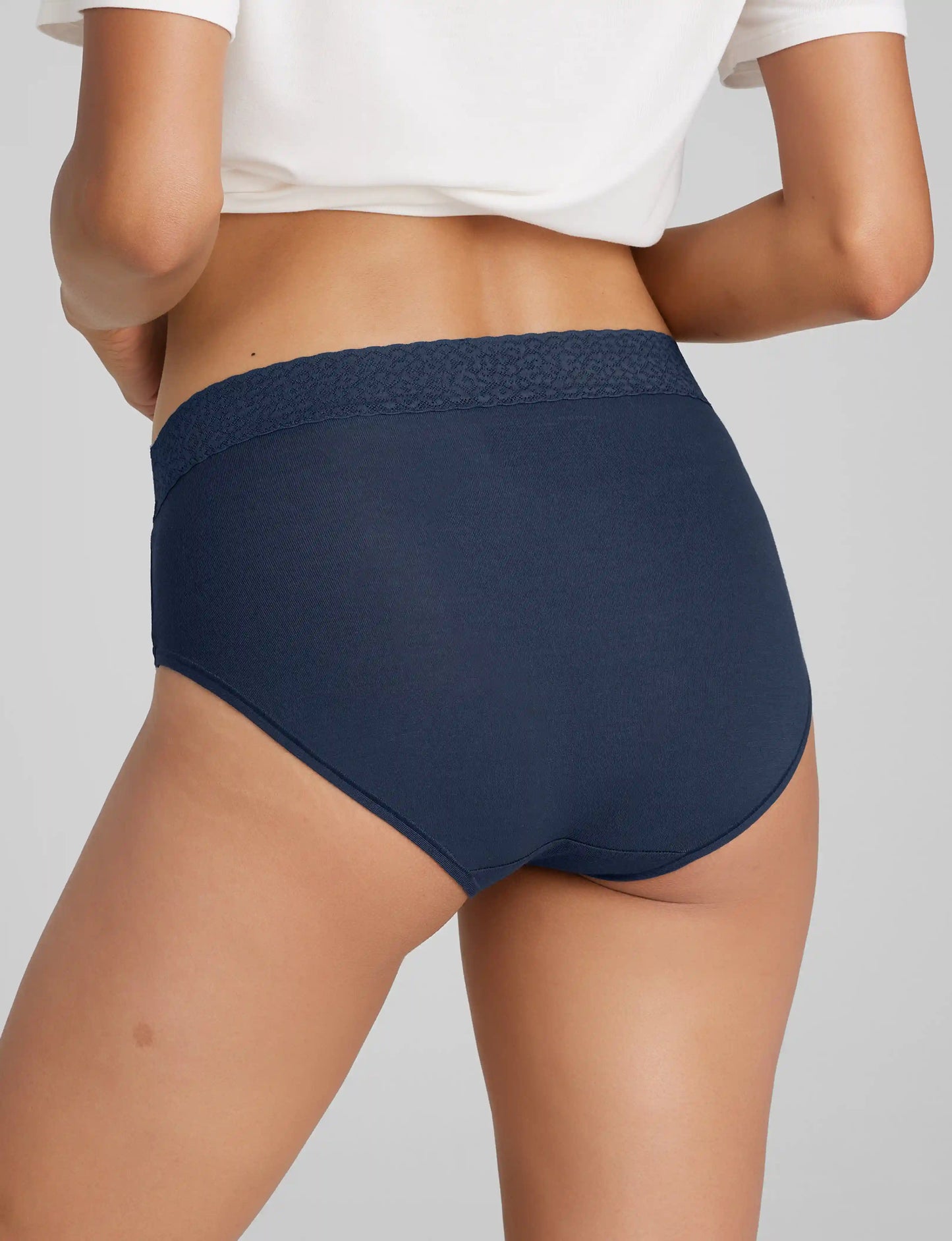 Women's Second Skin High Rise Brief, Lace Waist