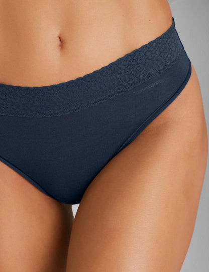 Women's Second Skin Thong, Lace Waist
