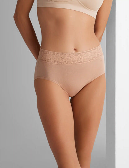 Women's Second Skin High Rise Brief, Lace Waist