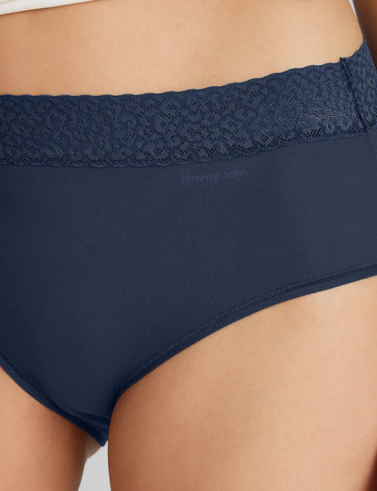Women's Second Skin High Rise Brief, Lace Waist