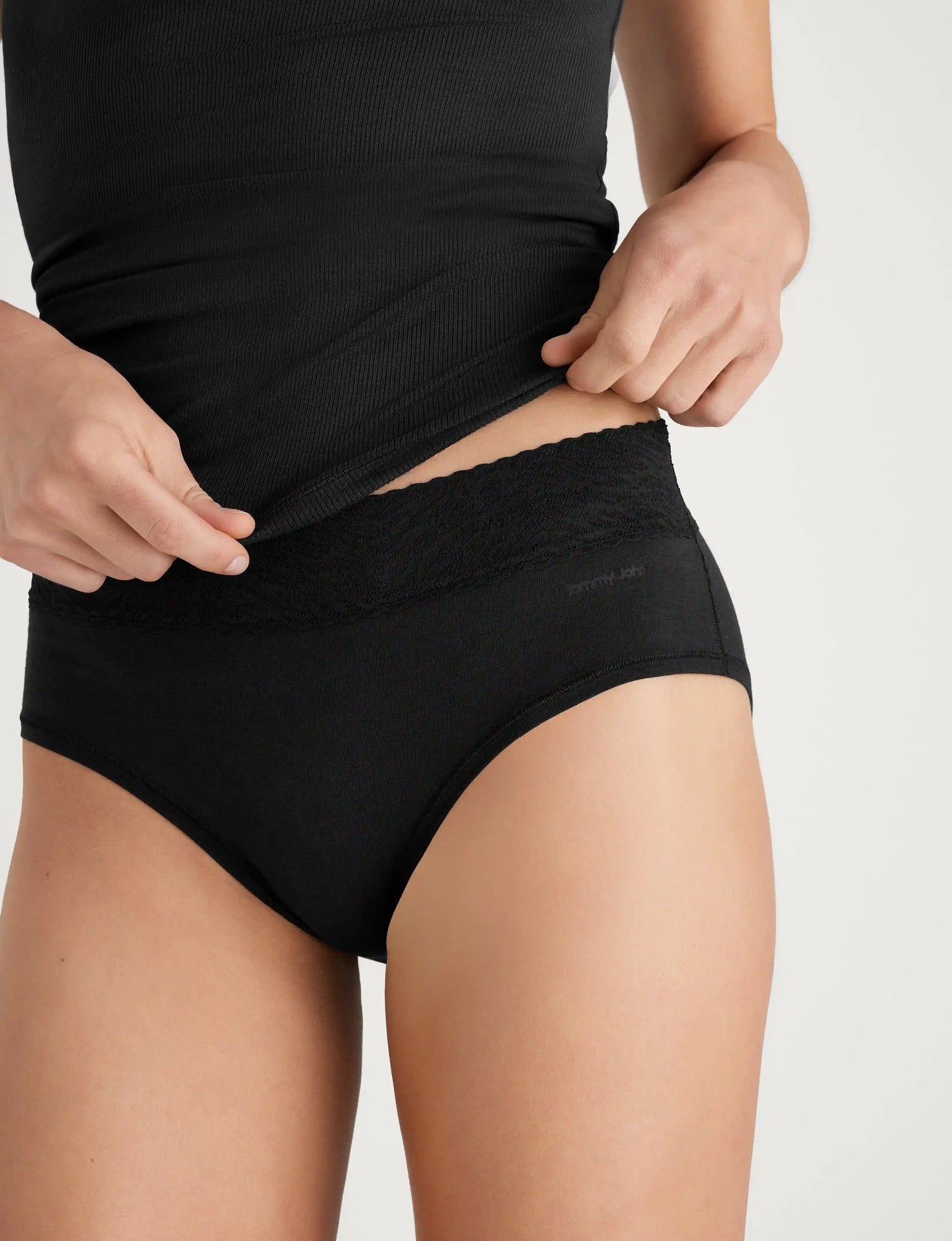 Women's Cool Cotton High Rise Brief, Lace Waist