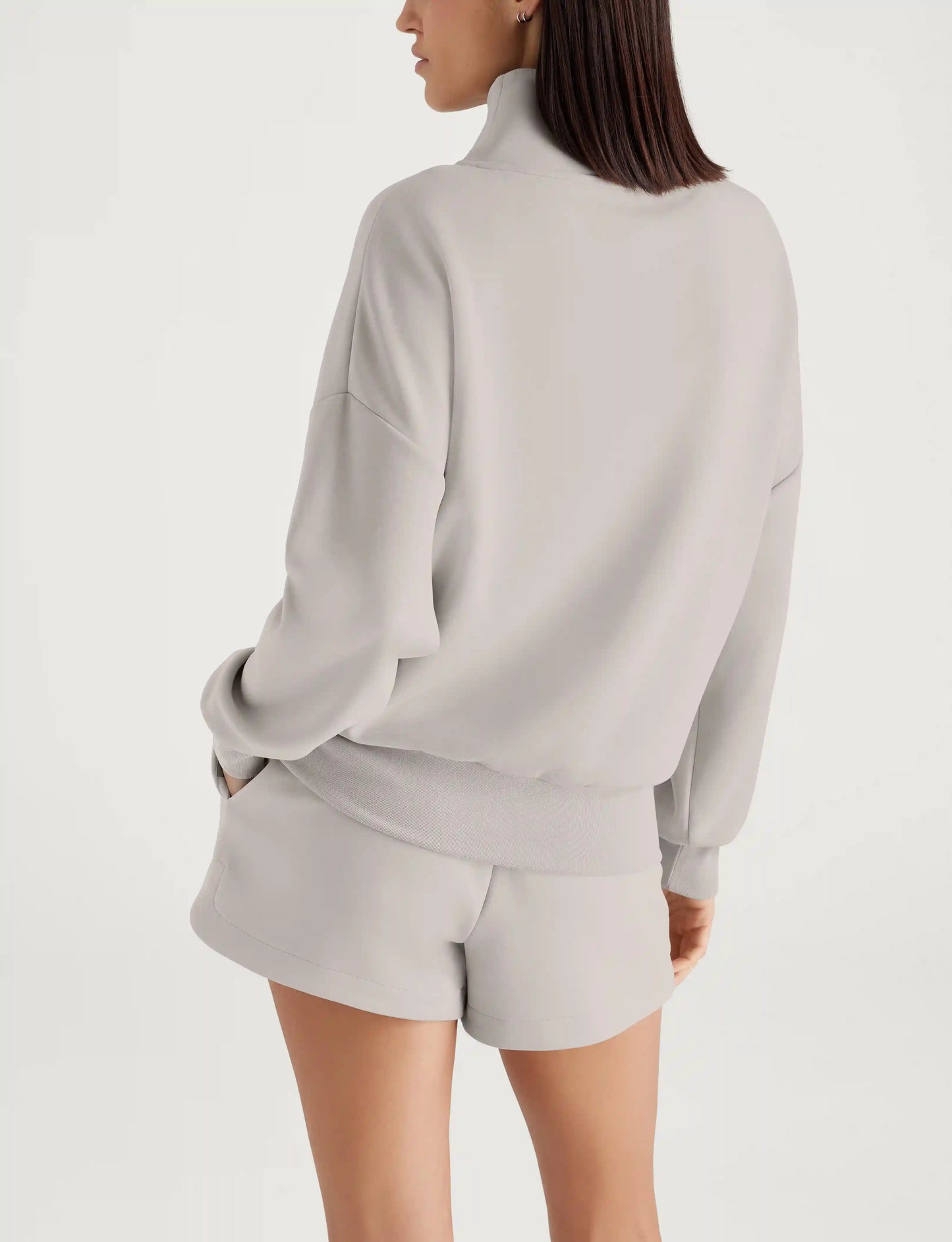Women's Luxe Traveler Knit Quarter Zip & Mid-Rise Short Set