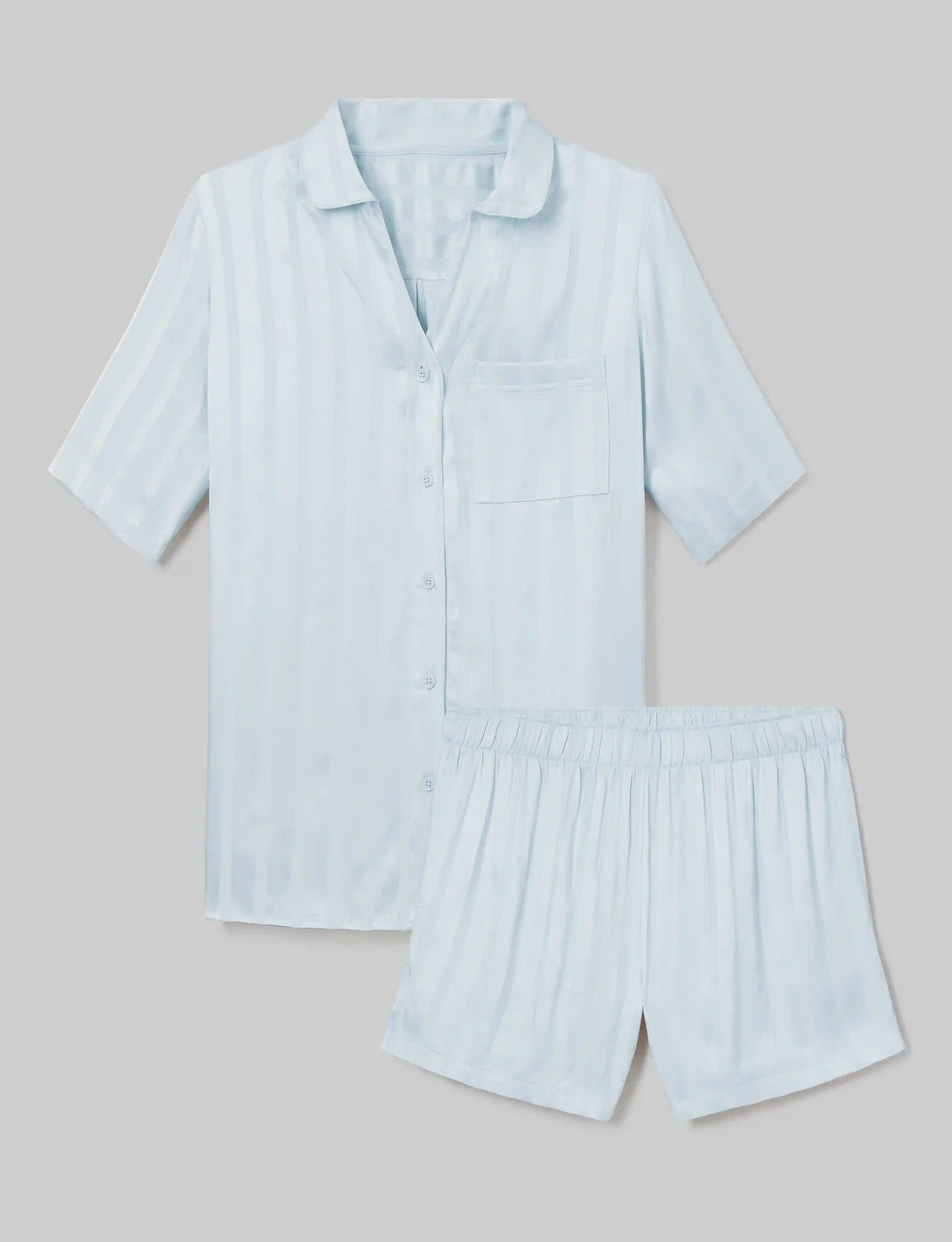 Women's Satin Jacquard Pajama Top & Short Set