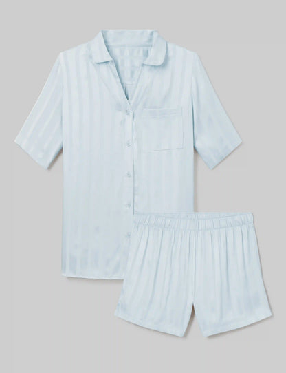 Women's Satin Jacquard Pajama Top & Short Set