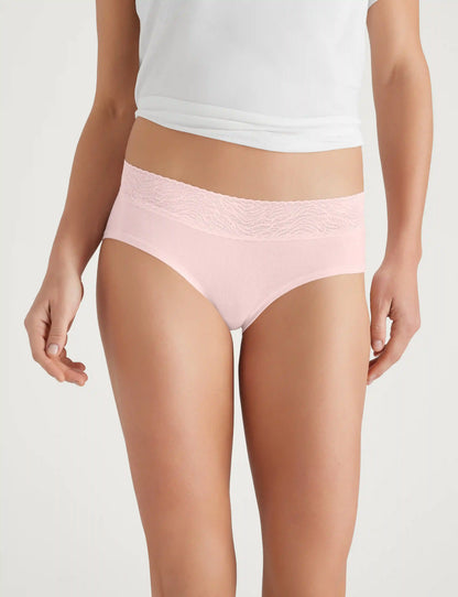 Women's Cool Cotton Brief, Lace Waist (5-Pack)
