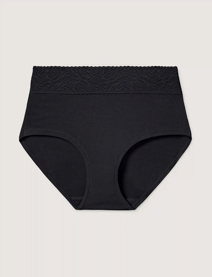 Women's Cool Cotton High Rise Brief, Lace Waist