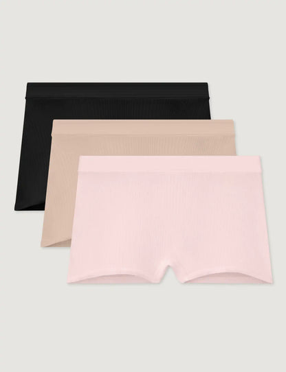 Women's Second Skin Luxe Rib Boyshort (3-Pack)