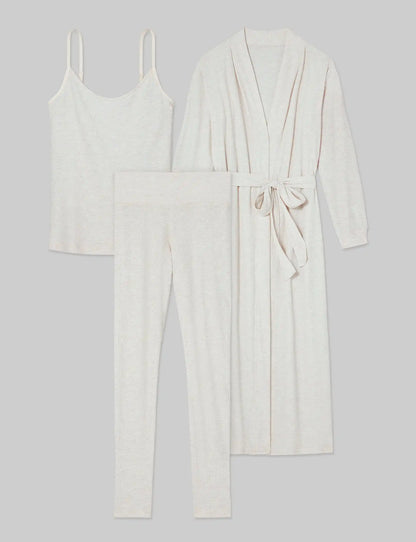 Women's Waffle Lounge Tank, Legging & Robe Set