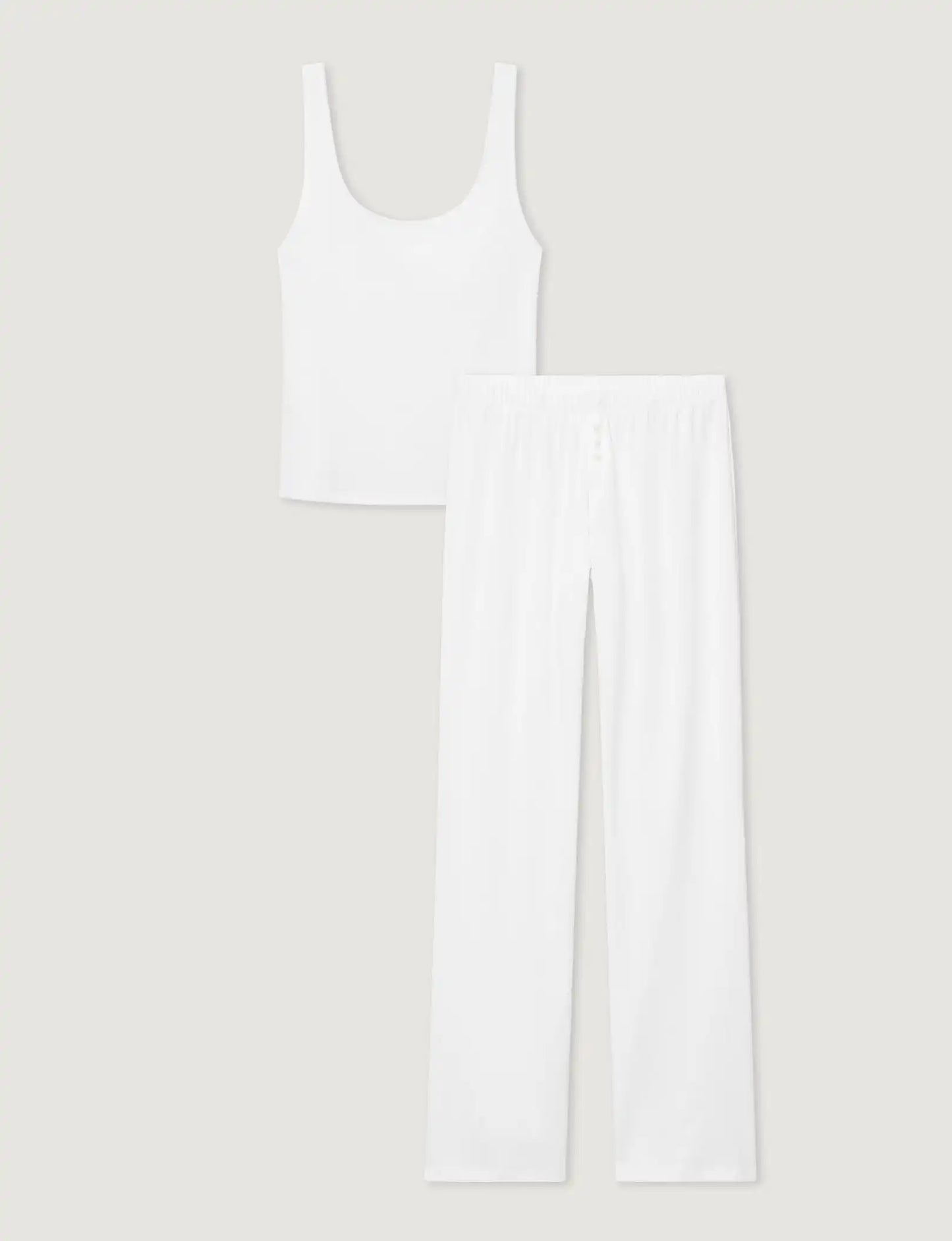 Women's Cotton Pointelle Rib Tank & Pant Set