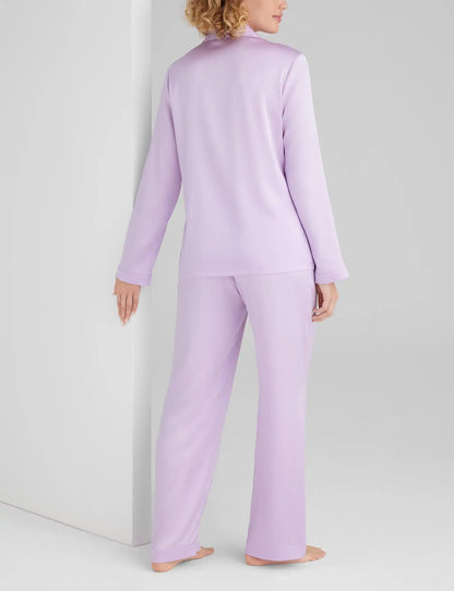 Women's Silk Long Sleeve Pajama Top & Pant Set