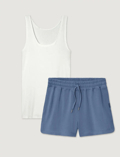 Women's Micro Rib Tank & Luxe Traveler Knit Short Set