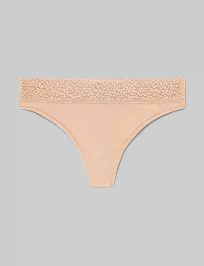 Women's Second Skin Thong, Lace Waist