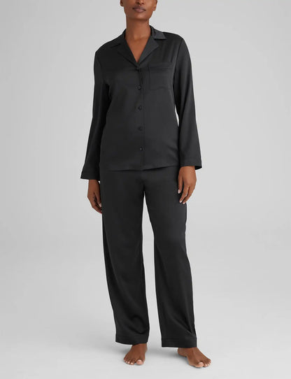Women's Silk Long Sleeve Pajama Top & Pant Set