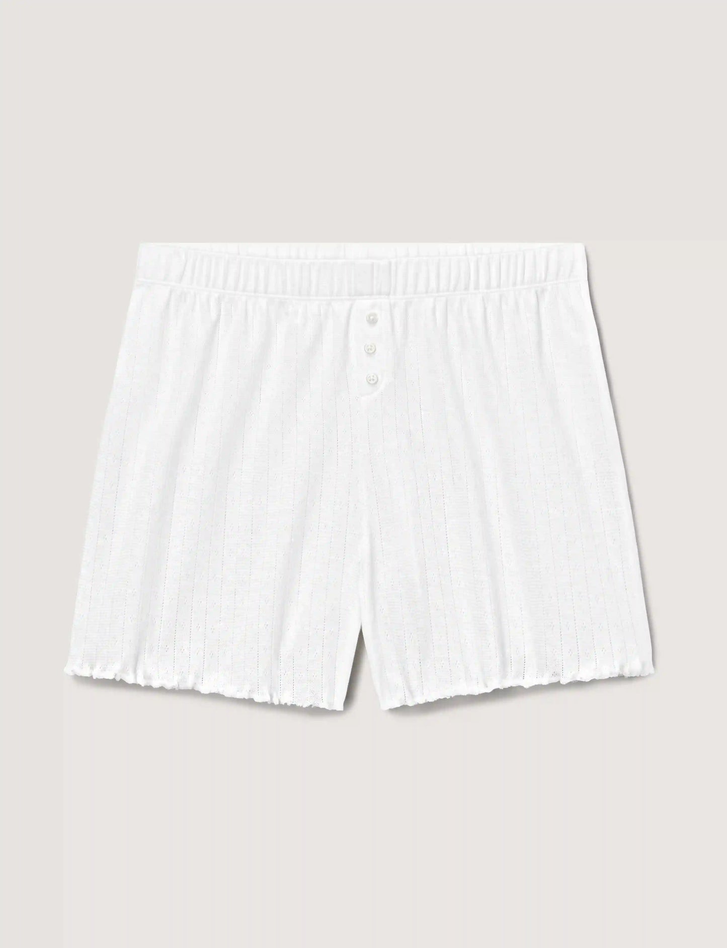 Women's Cotton Pointelle Rib Sleep Short