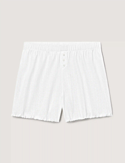 Women's Cotton Pointelle Rib Sleep Short