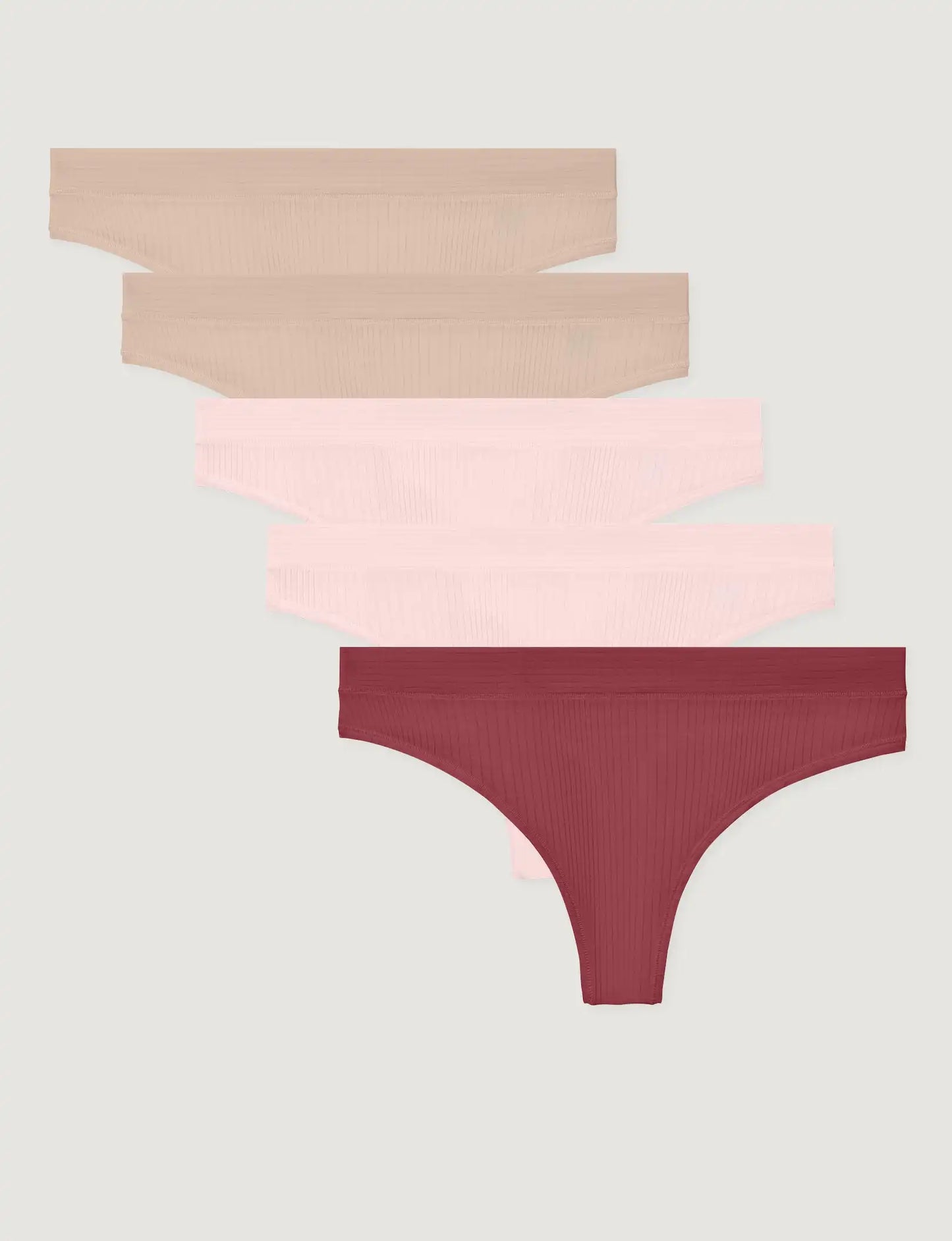 Women's Second Skin Luxe Rib Thong (5-Pack)