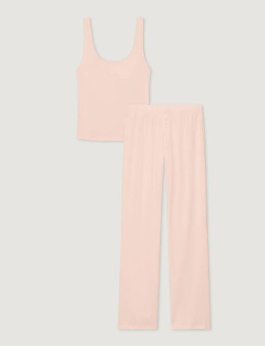 Women's Cotton Pointelle Rib Tank & Pant Set