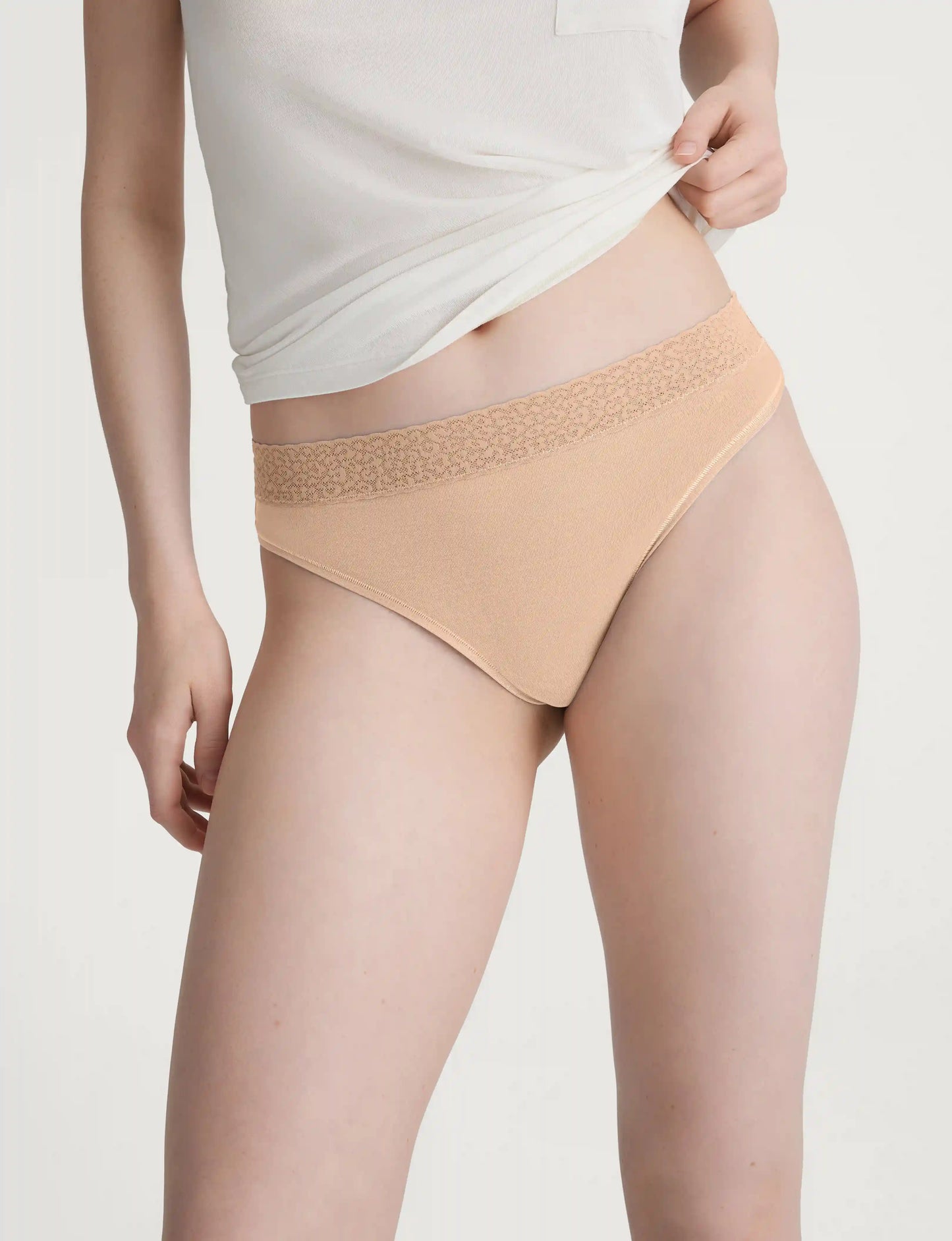 Women's Second Skin Thong, Lace Waist (5-Pack)