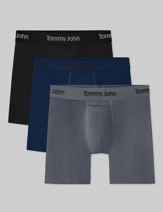 Second Skin Luxe Rib Mid-Length Boxer Brief 6" (3-Pack)