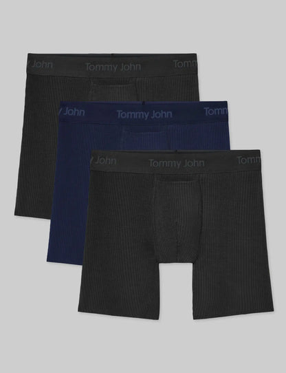 Second Skin Luxe Rib Mid-Length Boxer Brief 6" (3-Pack)