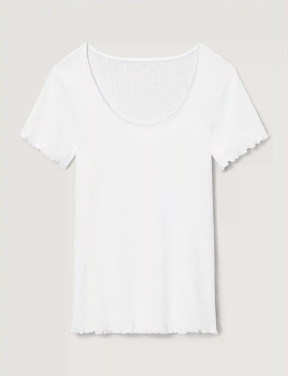 Women's Cotton Pointelle Rib Tee