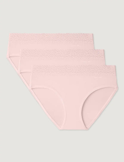 Women's Second Skin Brief, Lace Waist (3-Pack)