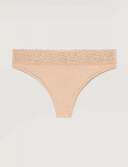 Women's Second Skin Thong, Lace Waist