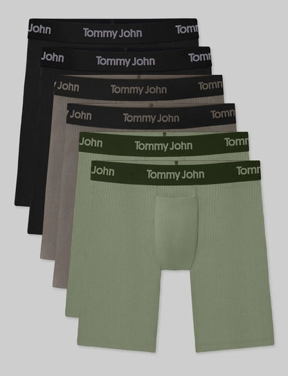 Second Skin Luxe Rib Boxer Brief 8" (6-Pack)