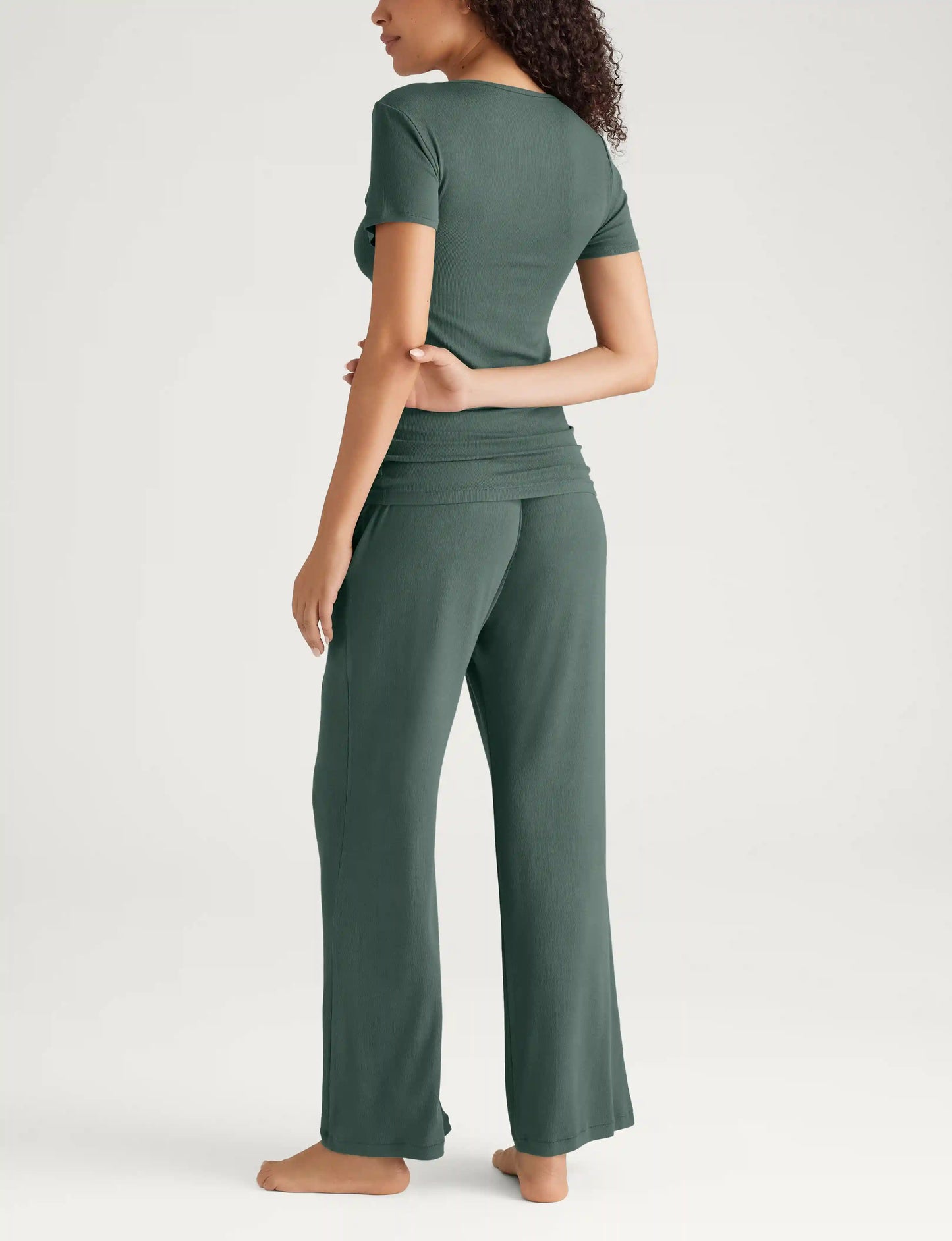 Women's Micro Rib Tee & Pant Set