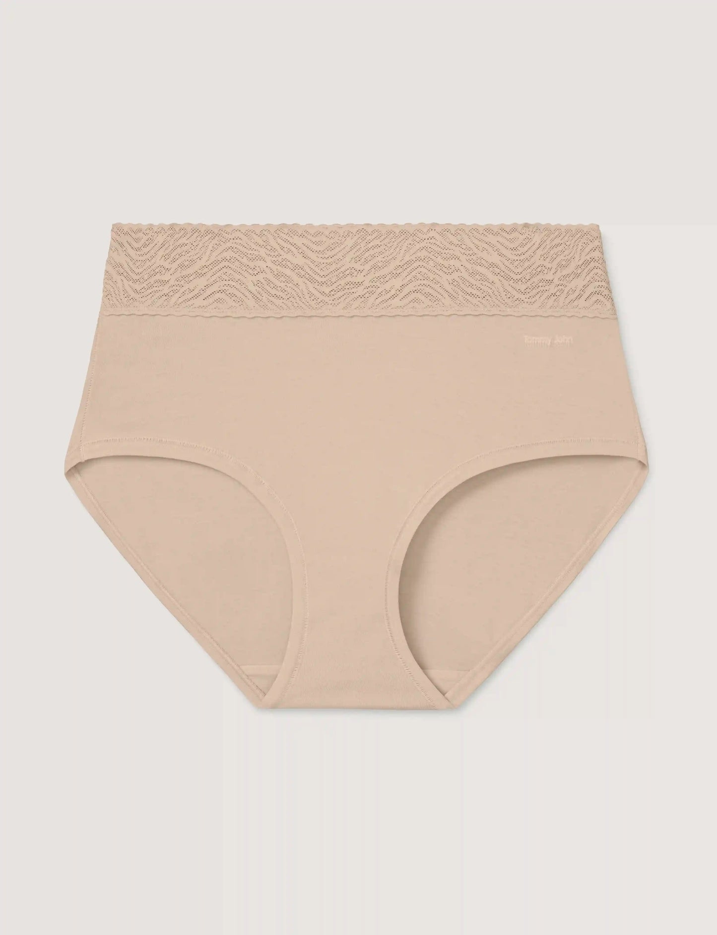 Women's Cool Cotton High Rise Brief, Lace Waist
