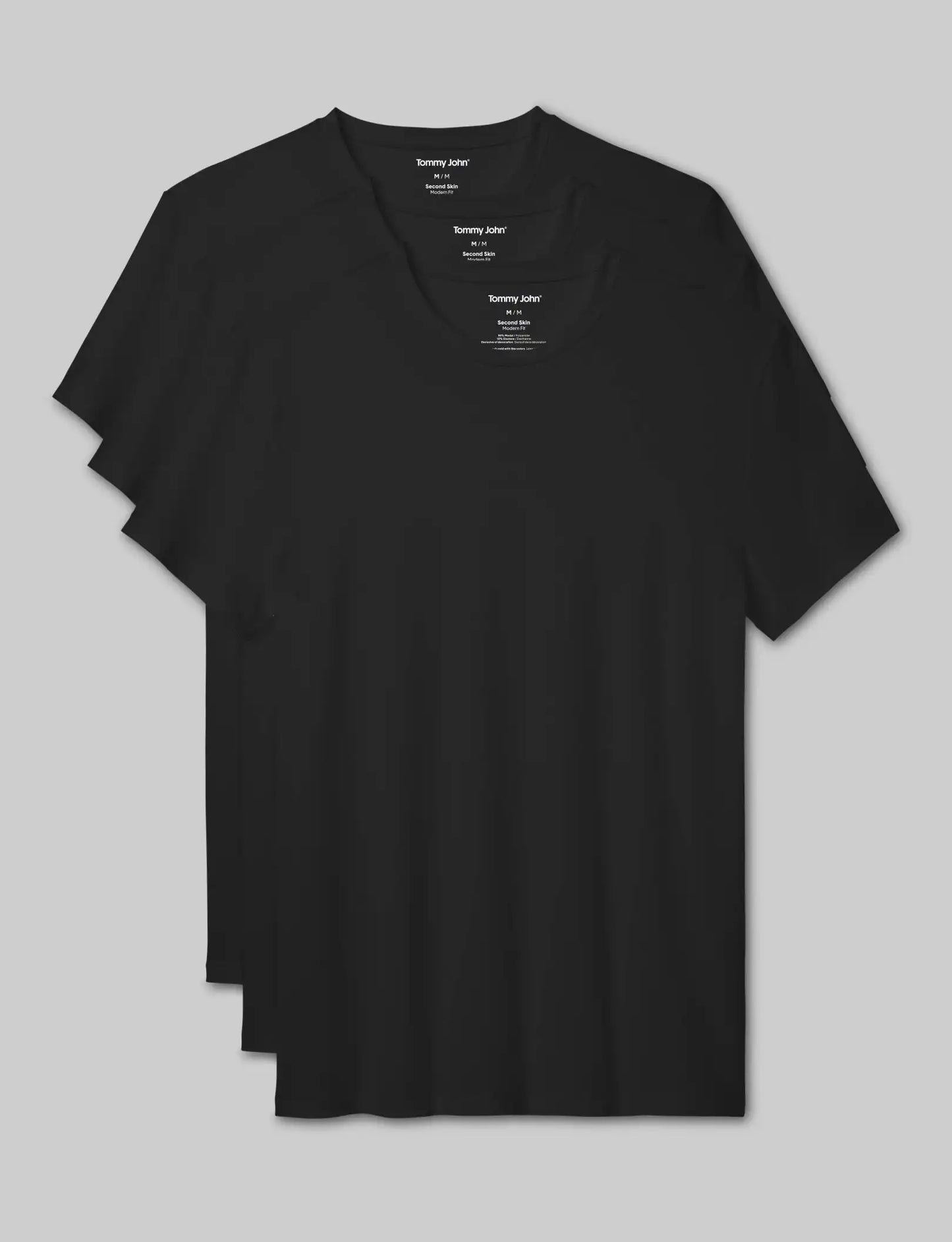 Second Skin Crew Neck Modern Fit Undershirt (3-Pack)