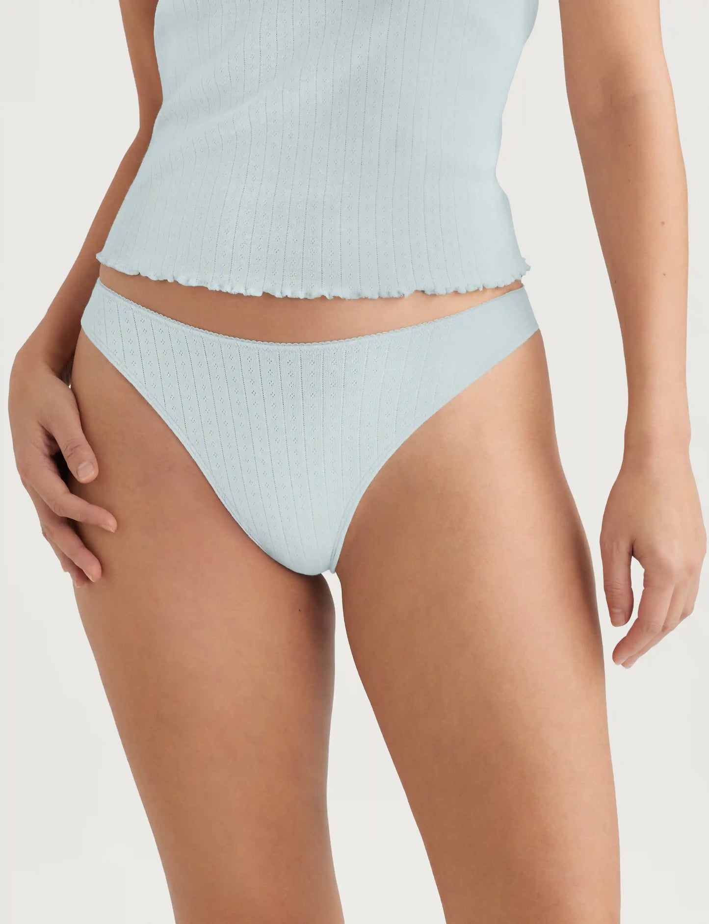 Women's Cotton Pointelle Thong