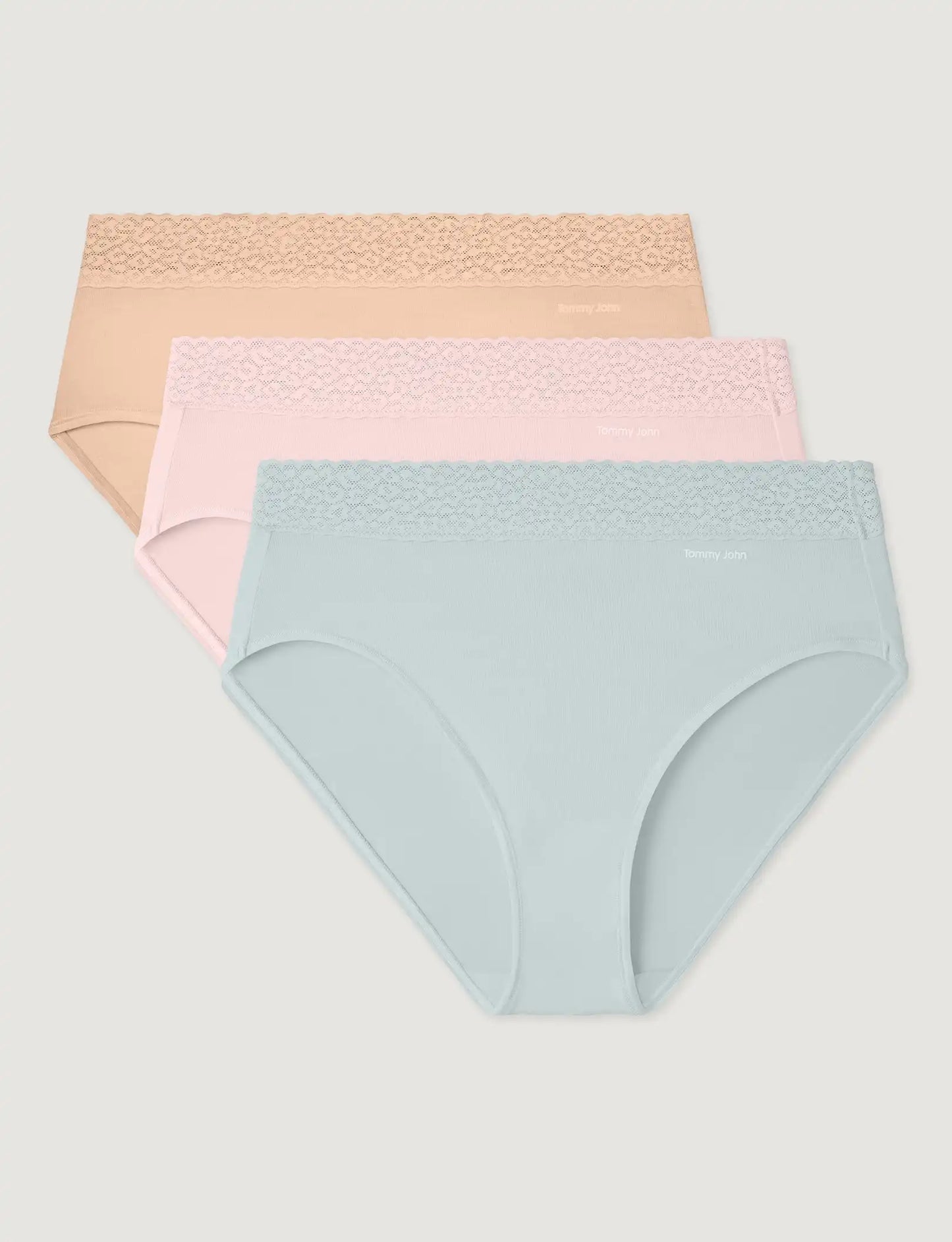 Women's Second Skin High-Rise Brief, Lace Waist (3-Pack)
