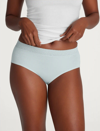 Women's Second Skin High-Rise Brief, Lace Waist (5-Pack)