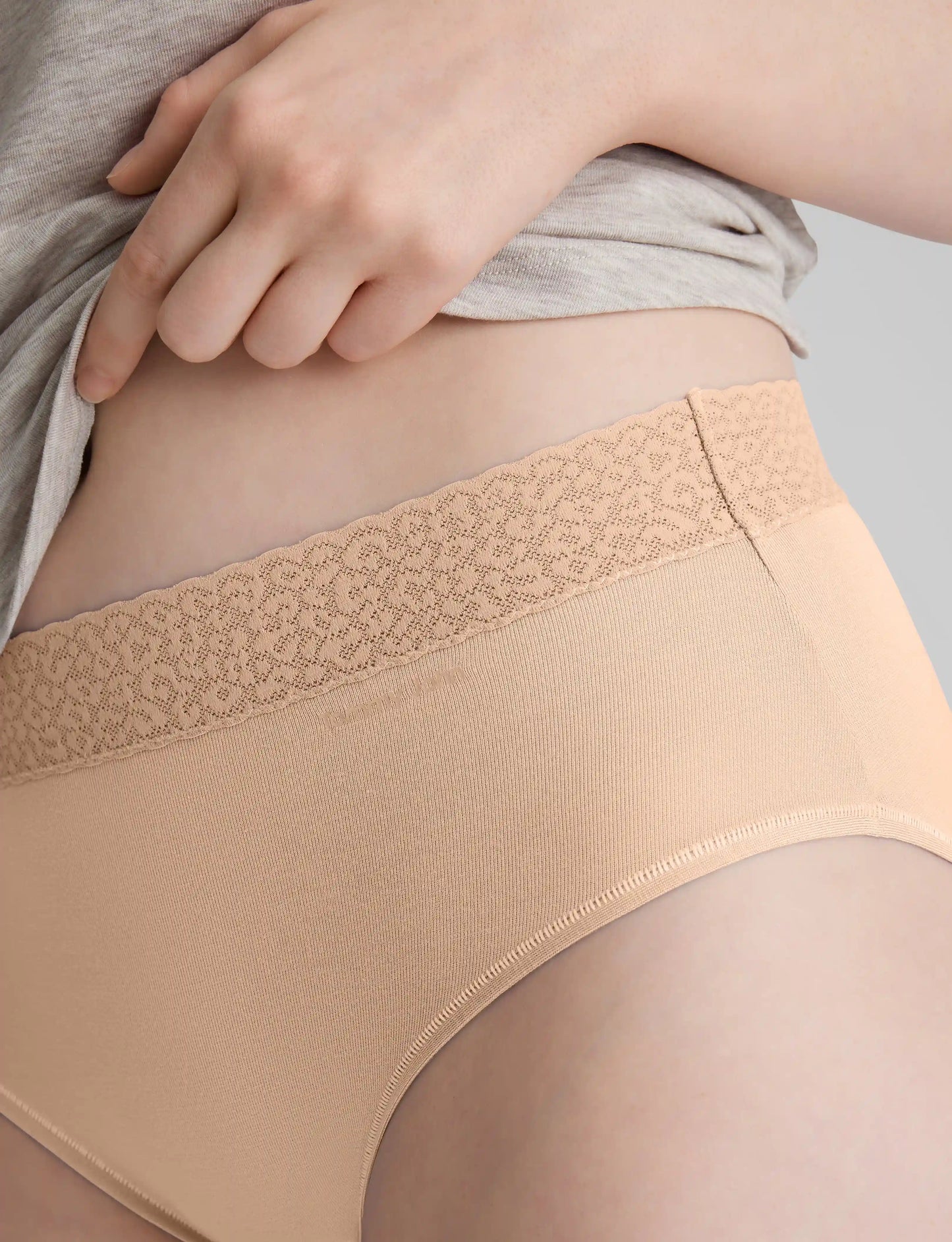 Women's Second Skin High Rise Brief, Lace Waist