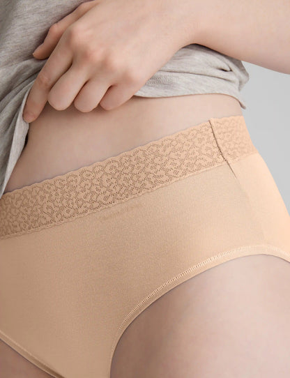Women's Second Skin High Rise Brief, Lace Waist