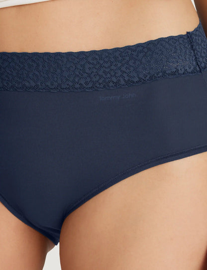 Women's Second Skin High Rise Brief, Lace Waist