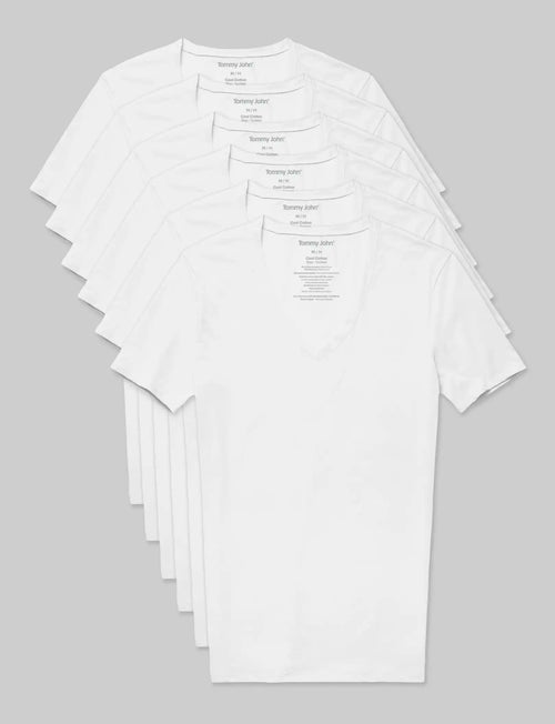 Cool Cotton Deep V-Neck Stay-Tucked Undershirt (6-Pack)