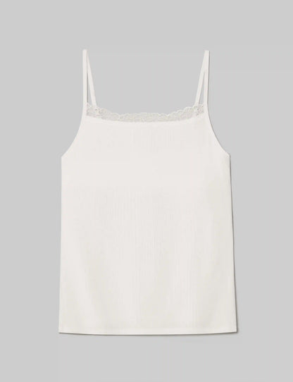 Women's Second Skin Luxe Rib Lace Cami