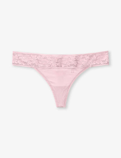 Women's Second Skin Thong, Lace Waist
