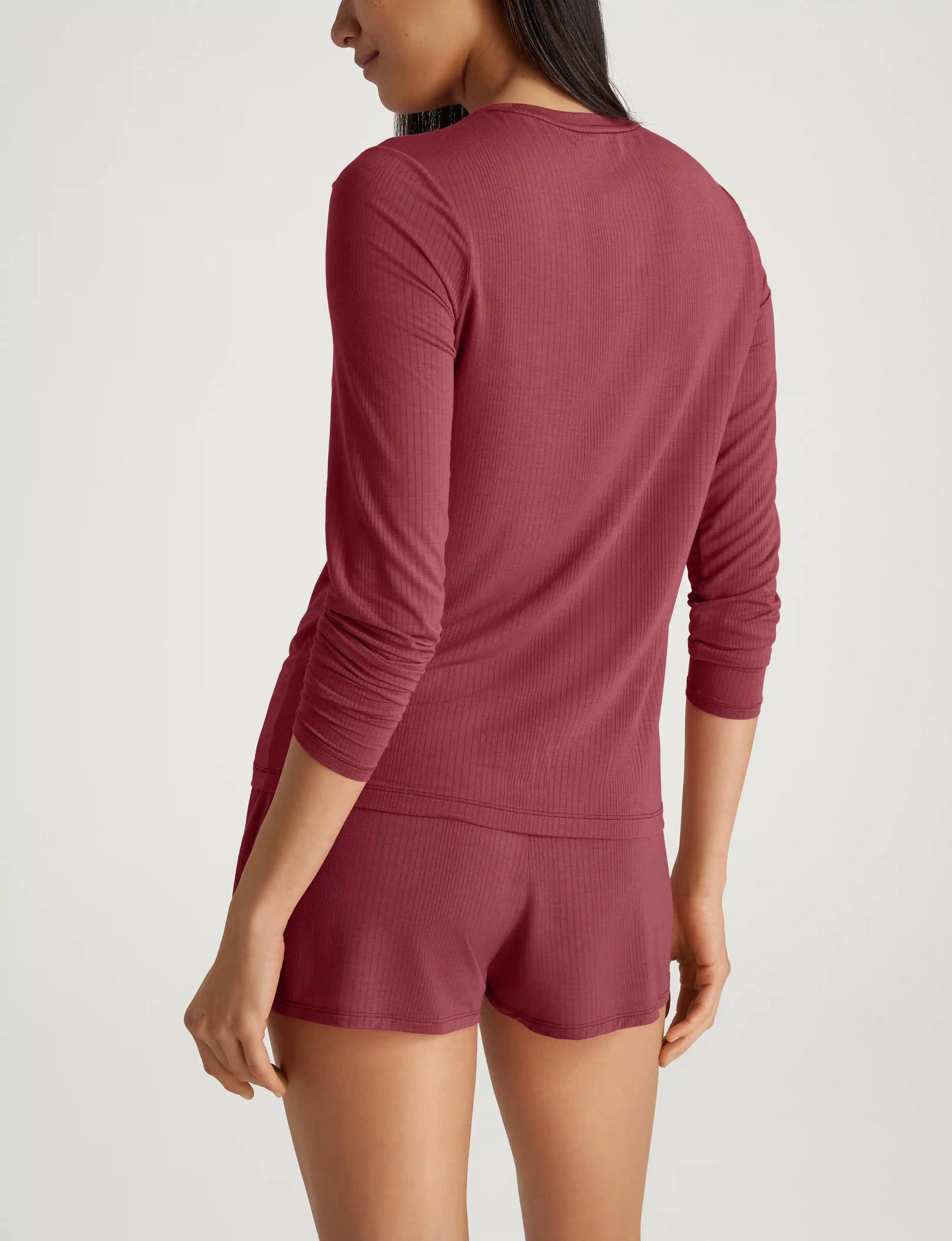 Women's Second Skin Luxe Rib Long Sleeve Crew Neck & Short Set