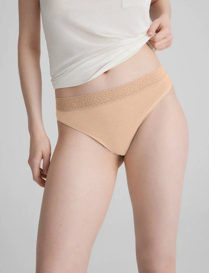 Women's Second Skin Thong, Lace Waist