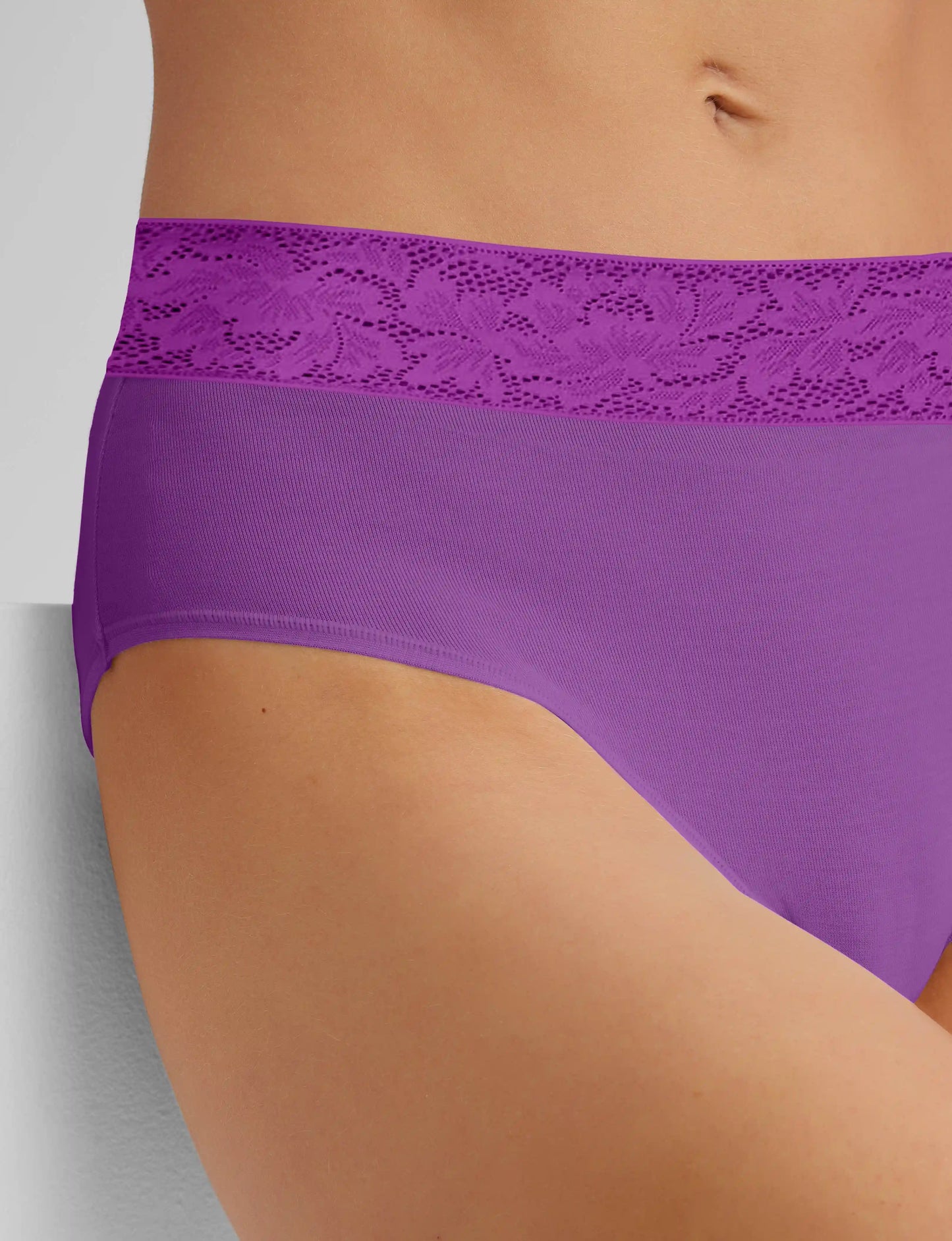 Women's Second Skin High Rise Brief, Lace Waist